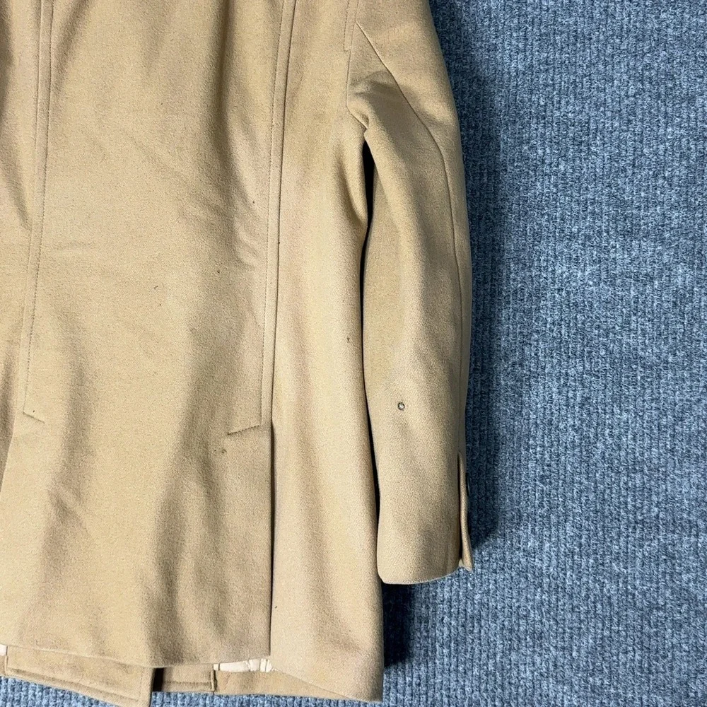 J Crew Peacoat Womens S‎ Tan Wool Blend Double Breasted Classic Winter Jacket
